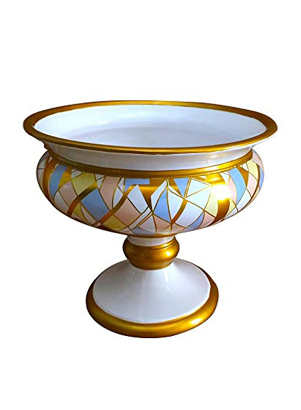 

Danube Home Jessiah Royal Bowl, White/Gold