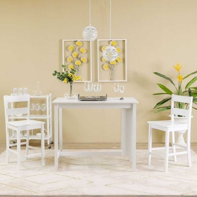 Danube Home Toledo 1+2 Bar Set, White