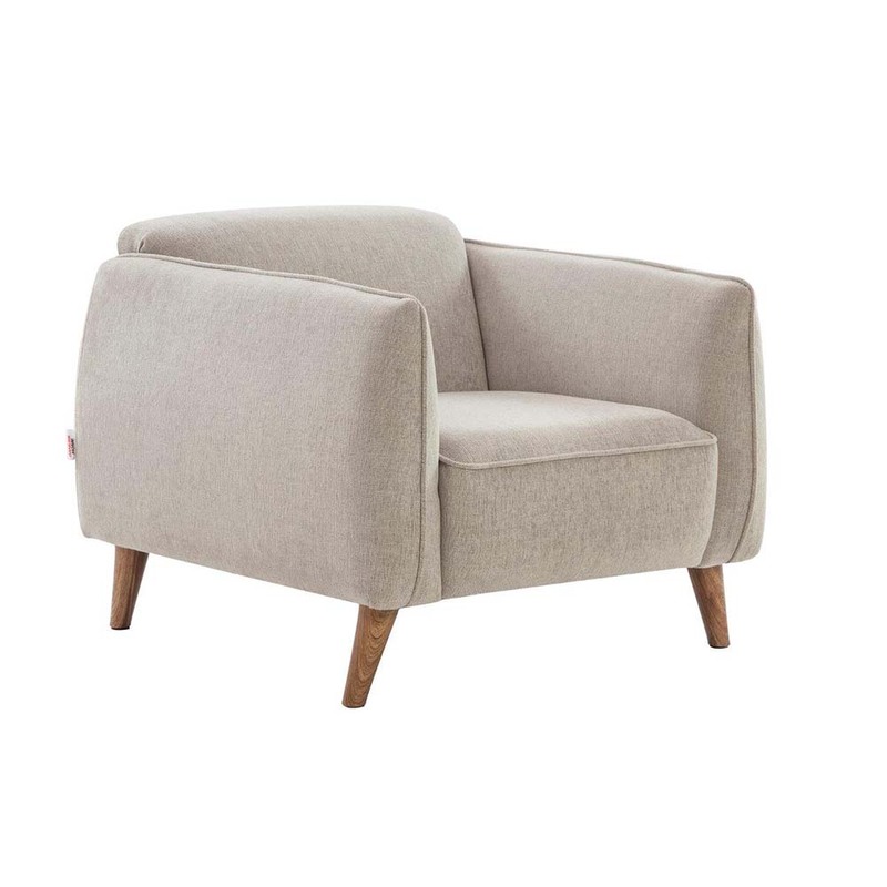 Danube Home Blissful 1 Seater Fabric Sofa, Light Grey
