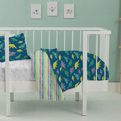 Danube Home 3-Piece Dino Nursery Comforter Set, Navy Blue