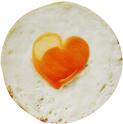 Direct 2 U 60-inch Heart Egg Design Double Sided Funny Throw Blanket, White/Yellow