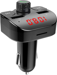 Direct 2 U Wireless Bluetooth FM Transmitter Radio Adapter Car Kit with Dual USB Charging, Black