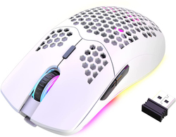 XINMENG Lightweight Honeycomb Wireless Optical Gaming Mouse, White