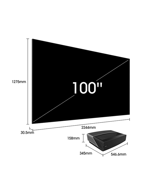 Hisense 100-Inch 4K UHD Smart Laser TV, 100L5, Black