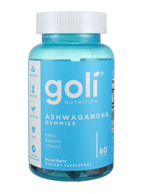 

Goli Nutrition Ashwagandha Mixed Berry Dietary Supplement, 60 Gummies