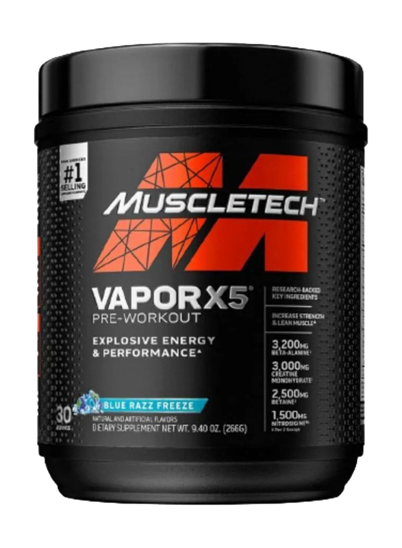 

Muscletech Vapor X5 Preworkout, 30 Servings, Blue Razz Freeze