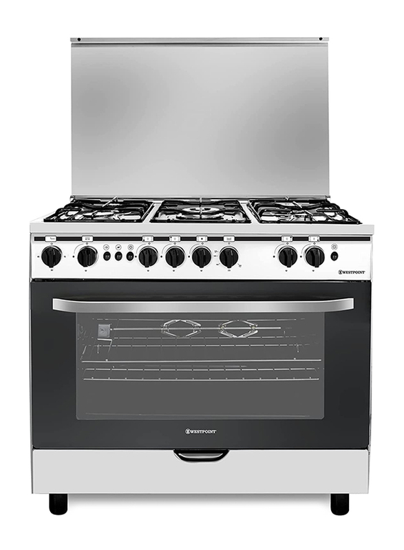 Westpoint 5-Burners Free Standing Gas Cooking Range, WCE-9060HDFS, Silver