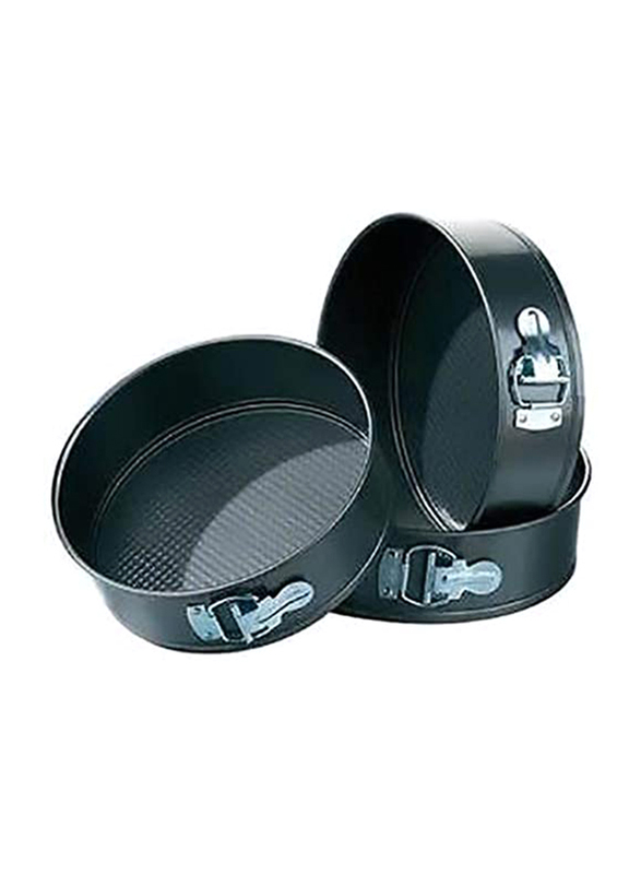 

3-Piece Round Cake Mould Set, Black