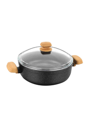 Korkmaz 24cm Montana Non-Stick Round Short Pot, A1835, Black
