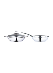 Serenk 3-Piece Modernist Steel Round Pan Set, Silver