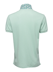 BiggDesign Anemoss Sailboat Short Sleeve Polo Collar T-Shirt for Men, Large, Light