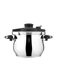 Serenk 6L Definition Stainless Steel Round Pressure Cooker, Silver/Black