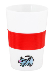 Biggdesign 500ml Cats Design Ceramic Mug, White/Red