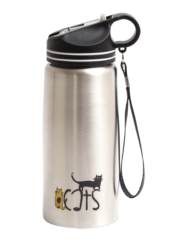 

Biggdesign 680ml Cats Insulated Water Bottle, Silver