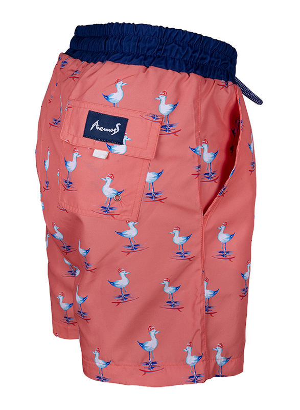 Anemoss Seagull Swim Trunk Shorts for Men, S, Coral