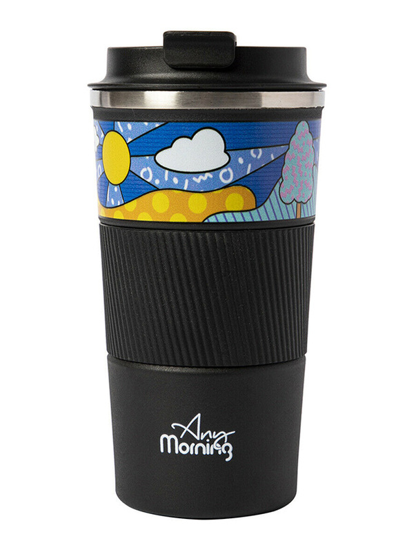 Any Morning 500 ml Thermos Stainless Steel Mug, BA21549, Black/Blue