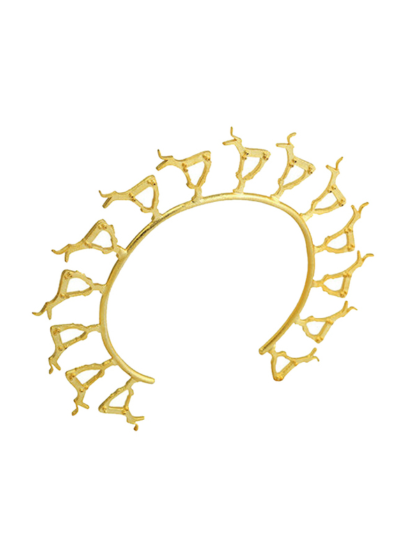 BiggDesign B.C. 3000 Deer Brass Cuff Bracelet for Women, Gold