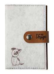 Biggdesign Dogs Felt Fabric Passport Cover for Women, Grey