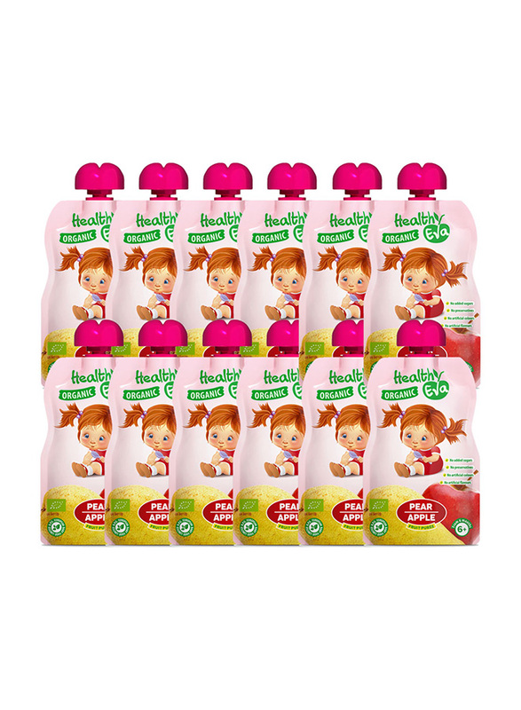 

Healthy Eva Pear and Apple Organic Fruit Puree, 12 x 90g