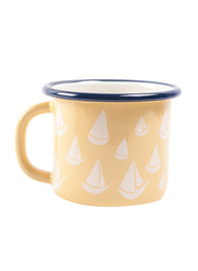 Biggdesign 200ml Anemoss Sailing Pattern Enamel Mug, Yellow