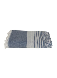 Ecocotton Lina Peshtamal Double Bed Cover, 200x300 cm, Blue