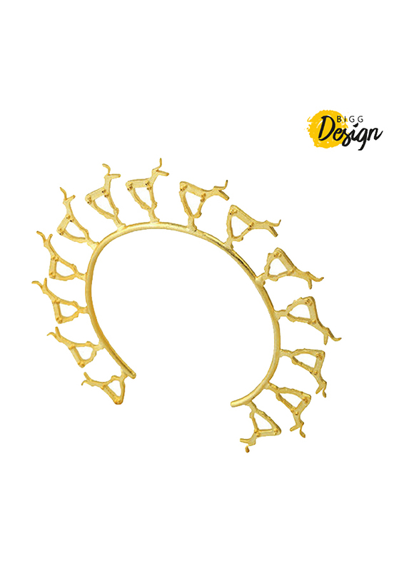 BiggDesign B.C. 3000 Deer Brass Cuff Bracelet for Women, Gold