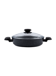 Korkmaz 2.5 Ltr Montana Non-Stick Round Short Pot, A1843, 24x6 cm, Black