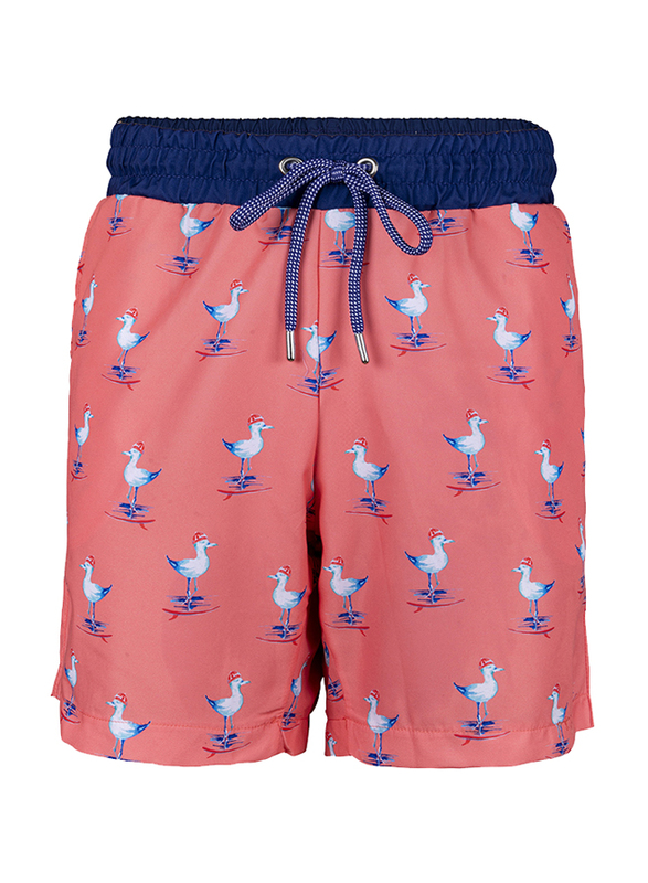 Anemoss Seagull Swim Trunk Shorts for Men, S, Coral