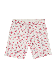 BiggDesign Anemoss Crab Patterned Chino Shorts for Men, Medium, Red