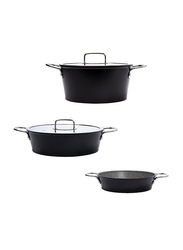 Serenk 5-Piece Excellence Granite Round Cookware Set, Black