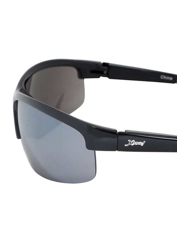 Xoomvision Half-Rim Sport Black Sunglasses for Men, Black Lens, 067108