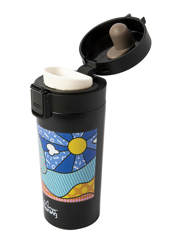 Any Morning 380 ml Thermos Stainless Steel Mug, BA21522, Black/Blue