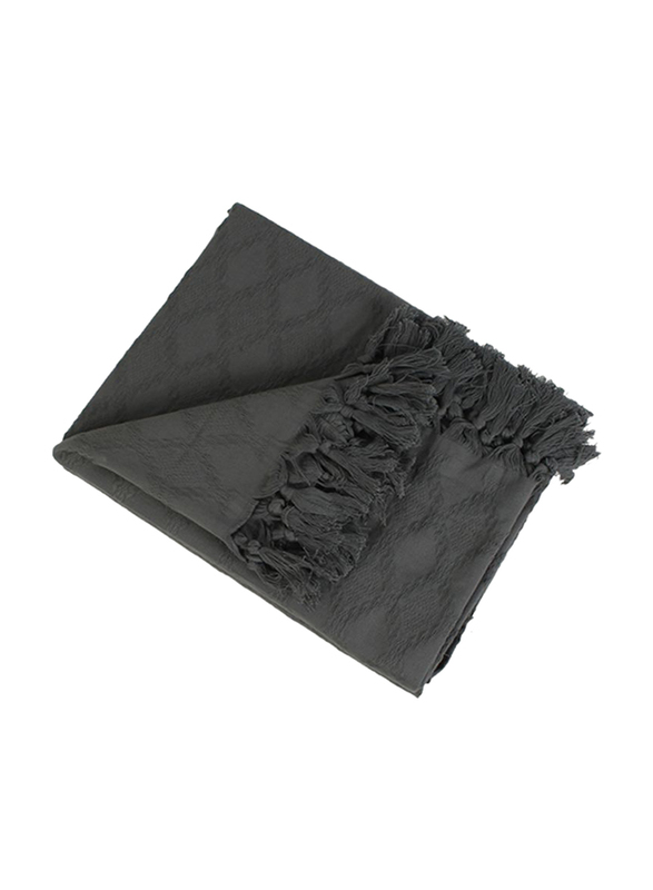 Ecocotton 3-Piece Balera Single Pique Set, 1 Pique + 1 Bed Sheet + 1 Pillow Case, Grey