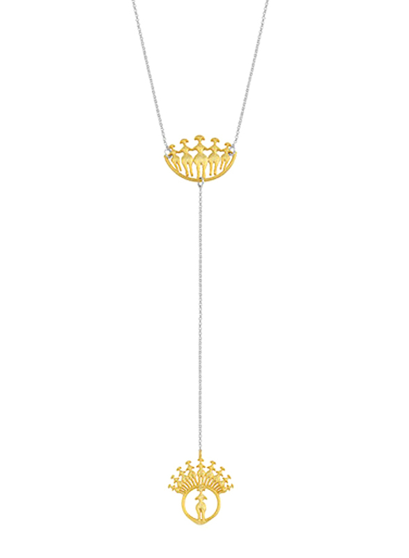 Biggdesign B.C. 3000 Mother Goddess Y-Shape Necklace for Women, Gold