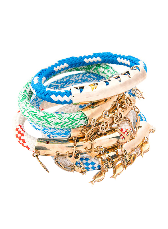 BiggDesign AnemosS Anchor Detailed Mixed Bangle Bracelet for Women, Multicolour