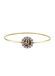 BiggDesign Leo Sterling Silver Bangle Bracelet with Cubic Zirconia for Women, Gold