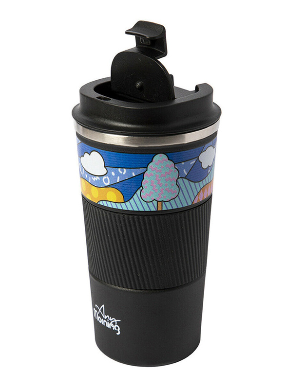 Any Morning 500 ml Thermos Stainless Steel Mug, BA21549, Black/Blue