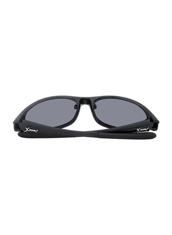 Xoomvision Full-Rim Oval Black Sunglasses for Men, Black Lens, 067094