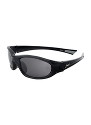 Xoomvision Full-Rim Oval Black Sunglasses for Men, Black Lens, 067116