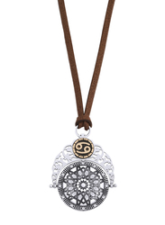 Biggdesign 925 Sterling Silver Cancer Pendant Necklance for Women with Zicron Stone, Silver