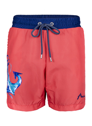 Anemoss Anchor Swim Trunk Shorts for Men, XL, Coral