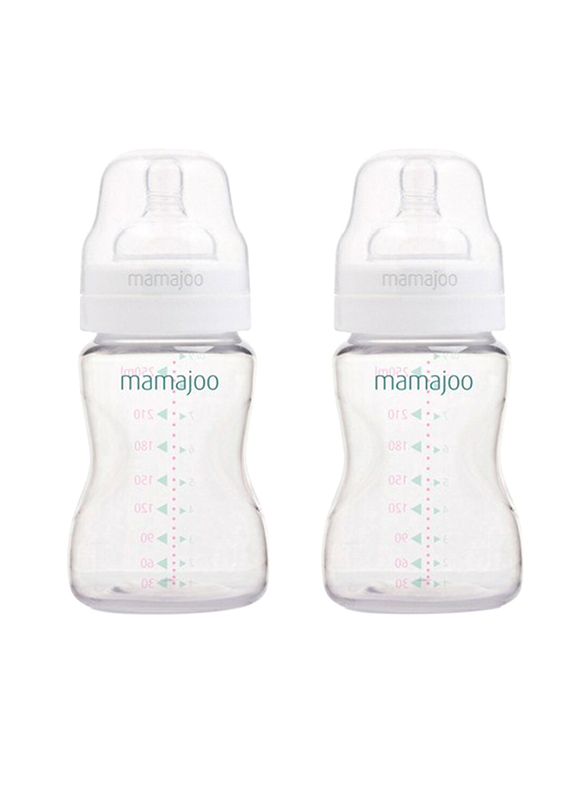 

Mamajoo 2-Piece Double Baby Feeding Bottle Set, 250ml, Silver