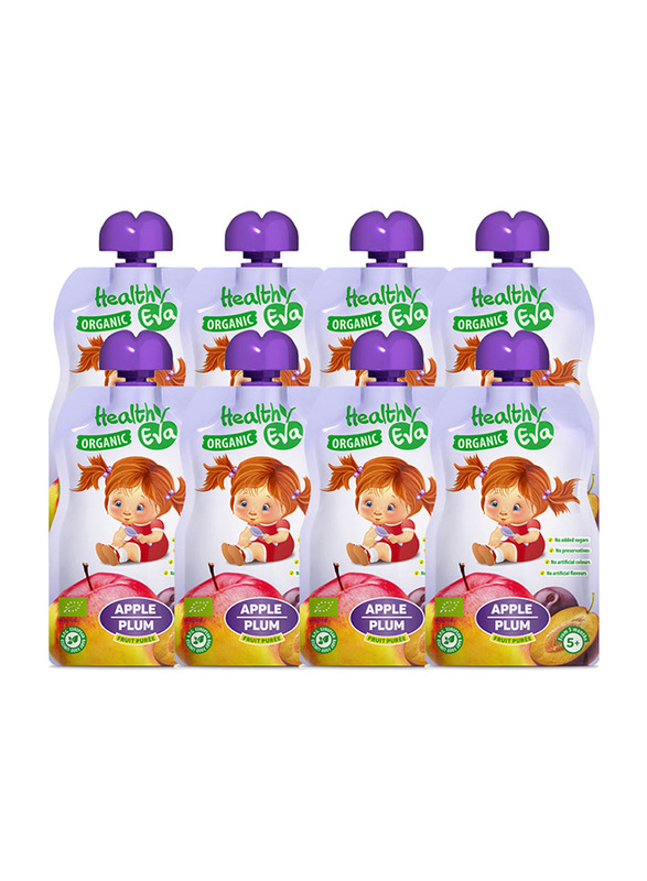 

Healthy Eva Apple and Plum Organic Fruit Puree Juice, 8 x 90g