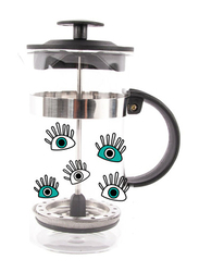 Biggdesign 800ml I've Got My Eyes On You French Press Coffee Maker, Clear