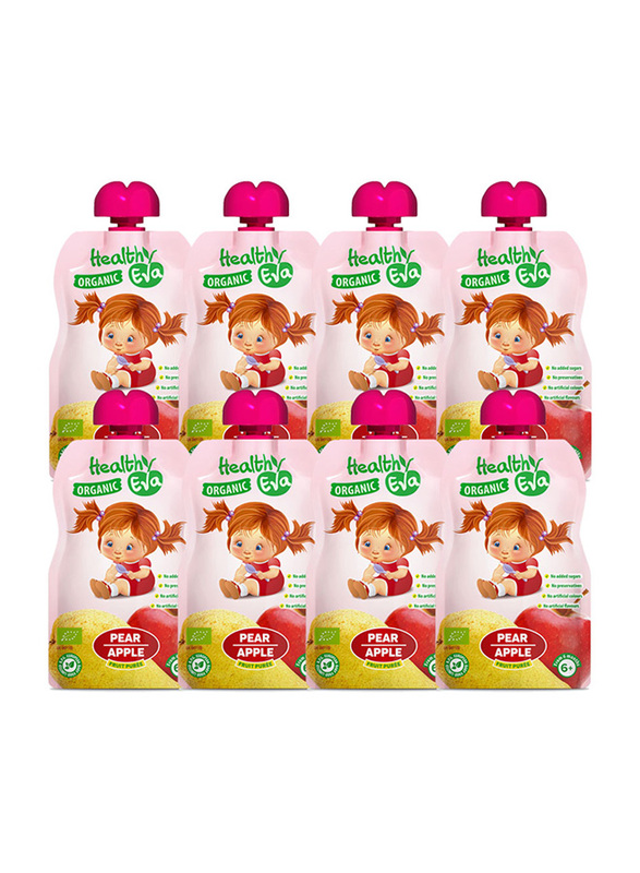 

Healthy Eva Pear and Apple Organic Fruit Puree, 8 x 90g