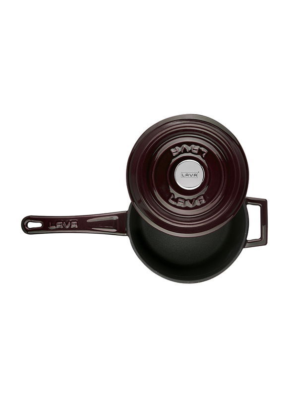 Lava 18cm Premium Cast Iron Round Sauce Pan, Brown