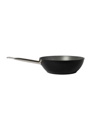 Serenk 28cm Excellence Granite Round Wok Pan, Black/Silver