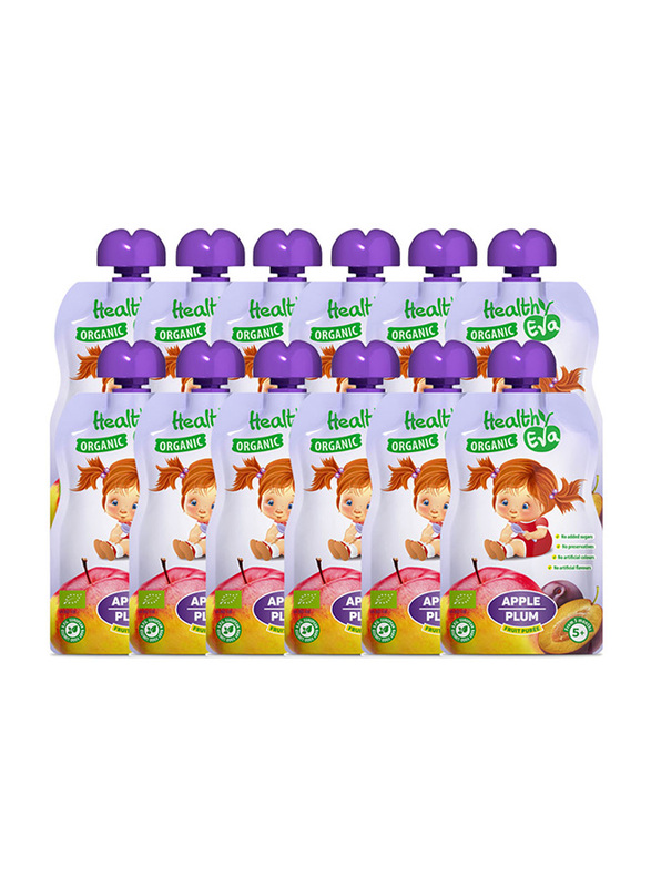 

Healthy Eva Apple and Plum Organic Fruit Puree Juice, 12 x 90g