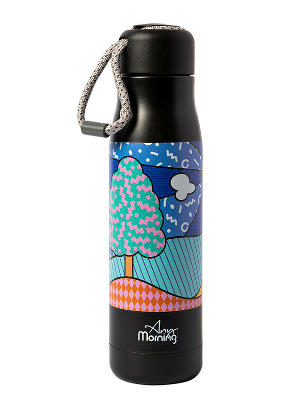 Any Morning 600 ml Thermos Stainless Steel Mug, BA21547, Black/Blue