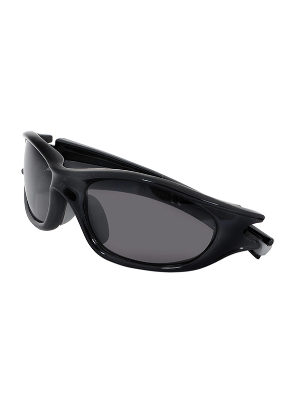 Xoomvision Full-Rim Oval Black Sunglasses for Men, Black Lens, 067116